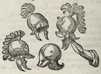 An illustration from Ivsti LipsI De militia romana libri qvinqve : commentarivs ad Polybivm, e parte primâ Historicae facis (1595)