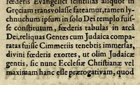 An illustration from Jacobi Cappelli Vindiciae pro Isaaco Casaubono : continentes examen praecipuarum controversiarum, quas adversus Casaubonum moverunt Heribertus Ros-VVeydus, Andreas Eudaemon-Johannis, Jul. Caes. Bulengerus (1619)