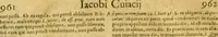 An illustration from Jacobi Cuiacii ic. praestantissimi Opera omnia in decem tomos distributa : quibus continentur tam priora, sive quæ ipse superstes edi curauit; quam posteriora, sive quae post obitum eius edita sunt, vel nunc primum prodeunt (1658)