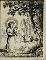 Picture 31 of 42 from Jesus en de ziel : een geestelycke spiegel voor 't gemoed : bestaande uyt veertig aangename en stichtelyke sinne-beelden : vervat in drie deelen (1696), leaf 130