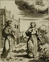 An illustration from Jesus en de ziel : een geestelycke spiegel voor 't gemoed : bestaande uyt veertig aangename en stichtelyke sinne-beelden : vervat in drie deelen (1696)