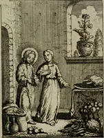 Picture 23 of 42 from Jesus en de ziel : een geestelycke spiegel voor 't gemoed : bestaande uyt veertig aangename en stichtelyke sinne-beelden : vervat in drie deelen (1696), leaf 96