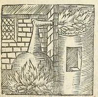 An illustration from The jevvel house of art and nature : containing divers rare and profitable inventions, together with sundry new experiments in the art of husbandry : with divers chimical conclusions concerning the art of distillation, and the rare practises and uses thereof. Faithfully and familiarly set down, according to the authours own experience (1653)