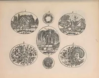An illustration from The jewellers' book of patterns in hair work : containing a great variety of copper-plate engravings of devices and patterns in hair; suitable for mourning jewellery, brooches, rings, guards, alberts, necklets, lockets, bracelets, miniatures, studs, links, earrings, &c. &c. &c (1864)