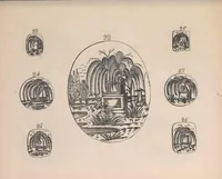 An illustration from The jewellers' book of patterns in hair work : containing a great variety of copper-plate engravings of devices and patterns in hair; suitable for mourning jewellery, brooches, rings, guards, alberts, necklets, lockets, bracelets, miniatures, studs, links, earrings, &c. &c. &c (1864)