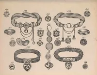 An illustration from The jewellers' book of patterns in hair work : containing a great variety of copper-plate engravings of devices and patterns in hair; suitable for mourning jewellery, brooches, rings, guards, alberts, necklets, lockets, bracelets, miniatures, studs, links, earrings, &c. &c. &c (1864)