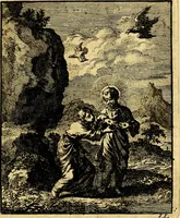 An illustration from Jezus en de ziel : een geestelyke spiegel voor't gemoed, bestaande in veertig aangenaame en stichtelyke zinnebeelden (1714)