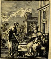 An illustration from Jezus en de ziel : een geestelyke spiegel voor't gemoed, bestaande in veertig aangenaame en stichtelyke zinnebeelden (1714)