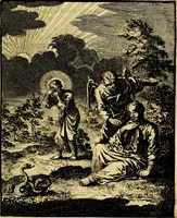 An illustration from Jezus en de ziel : een geestelyke spiegel voor't gemoed, bestaande in veertig aangenaame en stichtelyke zinnebeelden (1714)