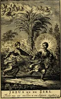 Picture 1 of 40 from Jezus en de ziel : een geestelyke spiegel voor't gemoed, bestaande in veertig aangenaame en stichtelyke zinnebeelden (1714), leaf 6