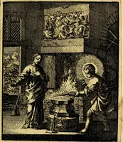 An illustration from Jezus en de ziel : een geestelyke spiegel voor't gemoed, bestaande in veertig aangenaame en stichtelyke zinnebeelden (1714)