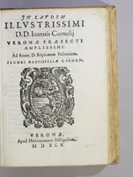An illustration from Jn laudem illustrissimi D. D.Ioannis Cornelij Veronae praefecti amplissimi. : Ad Reuer. D. Scipionem Pescettium. (1595)