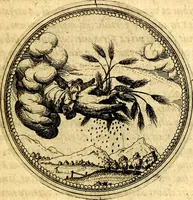 An illustration from Joachimi Camerarii Symbolorvm et emblematvm centvriæ tres. I. Ex herbis & stirpibus. II. Ex animalibus quadrupedibus. III. Ex volatilibus & insectis. Accessit noviter centvria IV. Ex aquatilibus & reptilibus. Cvm figvris æneis (1605)