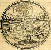 An illustration from Joachimi Camerarii Symbolorvm et emblematvm centvriæ tres. I. Ex herbis & stirpibus. II. Ex animalibus quadrupedibus. III. Ex volatilibus & insectis. Accessit noviter centvria IV. Ex aquatilibus & reptilibus. Cvm figvris æneis (1605)