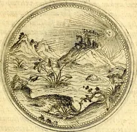 An illustration from Joachimi Camerarii Symbolorvm et emblematvm centvriæ tres. I. Ex herbis & stirpibus. II. Ex animalibus quadrupedibus. III. Ex volatilibus & insectis. Accessit noviter centvria IV. Ex aquatilibus & reptilibus. Cvm figvris æneis (1605)