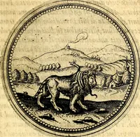 Picture 165 of 302 from Joachimi Camerarii Symbolorvm et emblematvm centvriæ tres. I. Ex herbis & stirpibus. II. Ex animalibus quadrupedibus. III. Ex volatilibus & insectis. Accessit noviter centvria IV. Ex aquatilibus & reptilibus. Cvm figvris æneis (1605), leaf 220
