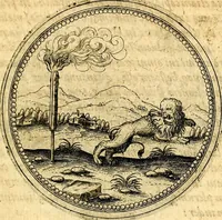 An illustration from Joachimi Camerarii Symbolorvm et emblematvm centvriæ tres. I. Ex herbis & stirpibus. II. Ex animalibus quadrupedibus. III. Ex volatilibus & insectis. Accessit noviter centvria IV. Ex aquatilibus & reptilibus. Cvm figvris æneis (1605)