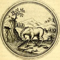 Picture 176 of 302 from Joachimi Camerarii Symbolorvm et emblematvm centvriæ tres. I. Ex herbis & stirpibus. II. Ex animalibus quadrupedibus. III. Ex volatilibus & insectis. Accessit noviter centvria IV. Ex aquatilibus & reptilibus. Cvm figvris æneis (1605), leaf 232