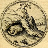 Picture 188 of 302 from Joachimi Camerarii Symbolorvm et emblematvm centvriæ tres. I. Ex herbis & stirpibus. II. Ex animalibus quadrupedibus. III. Ex volatilibus & insectis. Accessit noviter centvria IV. Ex aquatilibus & reptilibus. Cvm figvris æneis (1605), leaf 248
