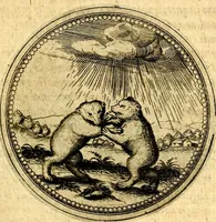 An illustration from Joachimi Camerarii Symbolorvm et emblematvm centvriæ tres. I. Ex herbis & stirpibus. II. Ex animalibus quadrupedibus. III. Ex volatilibus & insectis. Accessit noviter centvria IV. Ex aquatilibus & reptilibus. Cvm figvris æneis (1605)