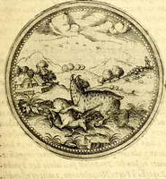 An illustration from Joachimi Camerarii Symbolorvm et emblematvm centvriæ tres. I. Ex herbis & stirpibus. II. Ex animalibus quadrupedibus. III. Ex volatilibus & insectis. Accessit noviter centvria IV. Ex aquatilibus & reptilibus. Cvm figvris æneis (1605)