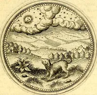 An illustration from Joachimi Camerarii Symbolorvm et emblematvm centvriæ tres. I. Ex herbis & stirpibus. II. Ex animalibus quadrupedibus. III. Ex volatilibus & insectis. Accessit noviter centvria IV. Ex aquatilibus & reptilibus. Cvm figvris æneis (1605)