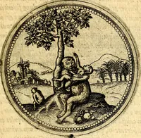 An illustration from Joachimi Camerarii Symbolorvm et emblematvm centvriæ tres. I. Ex herbis & stirpibus. II. Ex animalibus quadrupedibus. III. Ex volatilibus & insectis. Accessit noviter centvria IV. Ex aquatilibus & reptilibus. Cvm figvris æneis (1605)