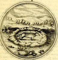 An illustration from Joachimi Camerarii Symbolorvm et emblematvm centvriæ tres. I. Ex herbis & stirpibus. II. Ex animalibus quadrupedibus. III. Ex volatilibus & insectis. Accessit noviter centvria IV. Ex aquatilibus & reptilibus. Cvm figvris æneis (1605)
