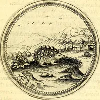 An illustration from Joachimi Camerarii Symbolorvm et emblematvm centvriæ tres. I. Ex herbis & stirpibus. II. Ex animalibus quadrupedibus. III. Ex volatilibus & insectis. Accessit noviter centvria IV. Ex aquatilibus & reptilibus. Cvm figvris æneis (1605)