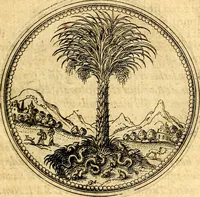 An illustration from Joachimi Camerarii Symbolorvm et emblematvm centvriæ tres. I. Ex herbis & stirpibus. II. Ex animalibus quadrupedibus. III. Ex volatilibus & insectis. Accessit noviter centvria IV. Ex aquatilibus & reptilibus. Cvm figvris æneis (1605)