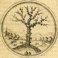 An illustration from Joachimi Camerarii Symbolorvm et emblematvm centvriæ tres. I. Ex herbis & stirpibus. II. Ex animalibus quadrupedibus. III. Ex volatilibus & insectis. Accessit noviter centvria IV. Ex aquatilibus & reptilibus. Cvm figvris æneis (1605)