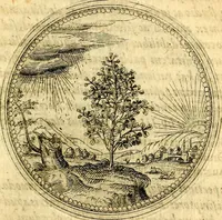 An illustration from Joachimi Camerarii Symbolorvm et emblematvm centvriæ tres. I. Ex herbis & stirpibus. II. Ex animalibus quadrupedibus. III. Ex volatilibus & insectis. Accessit noviter centvria IV. Ex aquatilibus & reptilibus. Cvm figvris æneis (1605)