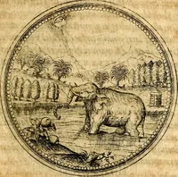 An illustration from Joachimi Camerarii Symbolorvm et emblematvm centvriæ tres. I. Ex herbis & stirpibus. II. Ex animalibus quadrupedibus. III. Ex volatilibus & insectis. Accessit noviter centvria IV. Ex aquatilibus & reptilibus. Cvm figvris æneis (1605)