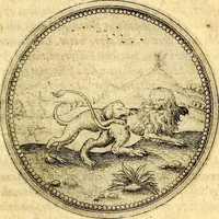 An illustration from Joachimi Camerarii Symbolorvm et emblematvm centvriæ tres. I. Ex herbis & stirpibus. II. Ex animalibus quadrupedibus. III. Ex volatilibus & insectis. Accessit noviter centvria IV. Ex aquatilibus & reptilibus. Cvm figvris æneis (1605)