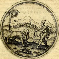 An illustration from Joachimi Camerarii Symbolorvm et emblematvm centvriæ tres. I. Ex herbis & stirpibus. II. Ex animalibus quadrupedibus. III. Ex volatilibus & insectis. Accessit noviter centvria IV. Ex aquatilibus & reptilibus. Cvm figvris æneis (1605)