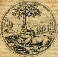 Picture 189 of 591 from Joachimi Camerarii Symbolorvm et emblematvm centvriæ tres. I. Ex herbis & stirpibus. II. Ex animalibus quadrupedibus. III. Ex volatilibus & insectis. Accessit noviter centvria IV. Ex aquatilibus & reptilibus. Cvm figvris æneis (1605), leaf 240