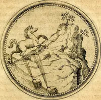 An illustration from Joachimi Camerarii Symbolorvm et emblematvm centvriæ tres. I. Ex herbis & stirpibus. II. Ex animalibus quadrupedibus. III. Ex volatilibus & insectis. Accessit noviter centvria IV. Ex aquatilibus & reptilibus. Cvm figvris æneis (1605)