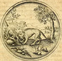 Picture 224 of 591 from Joachimi Camerarii Symbolorvm et emblematvm centvriæ tres. I. Ex herbis & stirpibus. II. Ex animalibus quadrupedibus. III. Ex volatilibus & insectis. Accessit noviter centvria IV. Ex aquatilibus & reptilibus. Cvm figvris æneis (1605), leaf 288