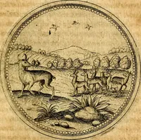 Picture 236 of 591 from Joachimi Camerarii Symbolorvm et emblematvm centvriæ tres. I. Ex herbis & stirpibus. II. Ex animalibus quadrupedibus. III. Ex volatilibus & insectis. Accessit noviter centvria IV. Ex aquatilibus & reptilibus. Cvm figvris æneis (1605), leaf 302