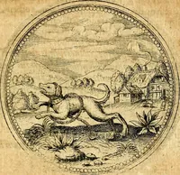 Picture 260 of 591 from Joachimi Camerarii Symbolorvm et emblematvm centvriæ tres. I. Ex herbis & stirpibus. II. Ex animalibus quadrupedibus. III. Ex volatilibus & insectis. Accessit noviter centvria IV. Ex aquatilibus & reptilibus. Cvm figvris æneis (1605), leaf 332