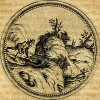 An illustration from Joachimi Camerarii Symbolorvm et emblematvm centvriæ tres. I. Ex herbis & stirpibus. II. Ex animalibus quadrupedibus. III. Ex volatilibus & insectis. Accessit noviter centvria IV. Ex aquatilibus & reptilibus. Cvm figvris æneis (1605)