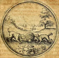 An illustration from Joachimi Camerarii Symbolorvm et emblematvm centvriæ tres. I. Ex herbis & stirpibus. II. Ex animalibus quadrupedibus. III. Ex volatilibus & insectis. Accessit noviter centvria IV. Ex aquatilibus & reptilibus. Cvm figvris æneis (1605)