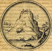 An illustration from Joachimi Camerarii Symbolorvm et emblematvm centvriæ tres. I. Ex herbis & stirpibus. II. Ex animalibus quadrupedibus. III. Ex volatilibus & insectis. Accessit noviter centvria IV. Ex aquatilibus & reptilibus. Cvm figvris æneis (1605)