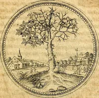An illustration from Joachimi Camerarii Symbolorvm et emblematvm centvriæ tres. I. Ex herbis & stirpibus. II. Ex animalibus quadrupedibus. III. Ex volatilibus & insectis. Accessit noviter centvria IV. Ex aquatilibus & reptilibus. Cvm figvris æneis (1605)
