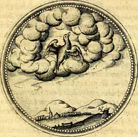 An illustration from Joachimi Camerarii Symbolorvm et emblematvm centvriæ tres. I. Ex herbis & stirpibus. II. Ex animalibus quadrupedibus. III. Ex volatilibus & insectis. Accessit noviter centvria IV. Ex aquatilibus & reptilibus. Cvm figvris æneis (1605)