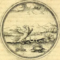 Picture 336 of 591 from Joachimi Camerarii Symbolorvm et emblematvm centvriæ tres. I. Ex herbis & stirpibus. II. Ex animalibus quadrupedibus. III. Ex volatilibus & insectis. Accessit noviter centvria IV. Ex aquatilibus & reptilibus. Cvm figvris æneis (1605), leaf 446