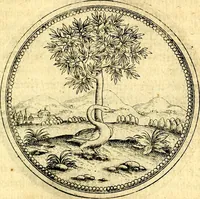 An illustration from Joachimi Camerarii Symbolorvm et emblematvm centvriæ tres. I. Ex herbis & stirpibus. II. Ex animalibus quadrupedibus. III. Ex volatilibus & insectis. Accessit noviter centvria IV. Ex aquatilibus & reptilibus. Cvm figvris æneis (1605)