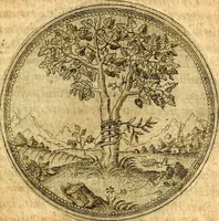 An illustration from Joachimi Camerarii Symbolorvm et emblematvm centvriæ tres. I. Ex herbis & stirpibus. II. Ex animalibus quadrupedibus. III. Ex volatilibus & insectis. Accessit noviter centvria IV. Ex aquatilibus & reptilibus. Cvm figvris æneis (1605)