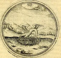 An illustration from Joachimi Camerarii Symbolorvm et emblematvm centvriæ tres. I. Ex herbis & stirpibus. II. Ex animalibus quadrupedibus. III. Ex volatilibus & insectis. Accessit noviter centvria IV. Ex aquatilibus & reptilibus. Cvm figvris æneis (1605)