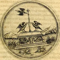 An illustration from Joachimi Camerarii Symbolorvm et emblematvm centvriæ tres. I. Ex herbis & stirpibus. II. Ex animalibus quadrupedibus. III. Ex volatilibus & insectis. Accessit noviter centvria IV. Ex aquatilibus & reptilibus. Cvm figvris æneis (1605)